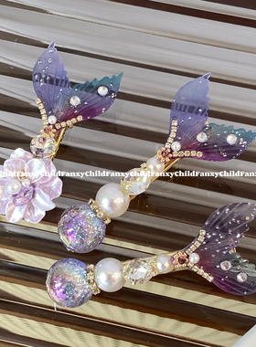 Fanxy韩系ins风小众设计感紫色鱼尾发夹女复古精致韩风发夹女新款