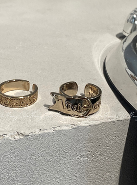 复古皮带扣高级感咖啡金小众开口土星戒指百搭时尚指环朋克ins风