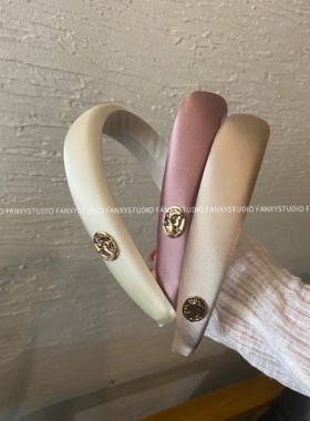 Fanxy店主强推！手工细闪缎面复古纯色精致高颅顶vintage少女发箍