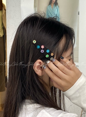 Fanxy韩式重工水钻花朵发夹女可爱掰掰夹氛围感发卡发饰