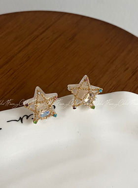 Fanxy韩国东大门点钻星星耳钉女2025年新款小清新时尚耳环感耳饰