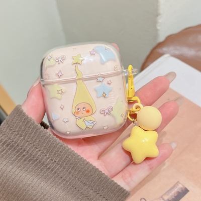 透明卡通适用漫步者zero air pro耳机保护套花再zeroair pro蓝牙耳机壳防摔软壳创意挂件可爱