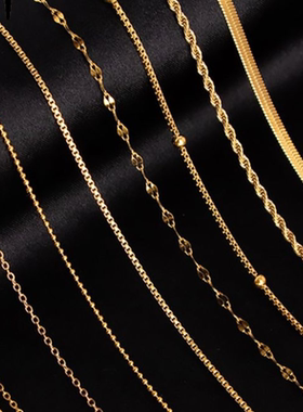 一件钛钢项链可串珠子百搭单链配链万能项链