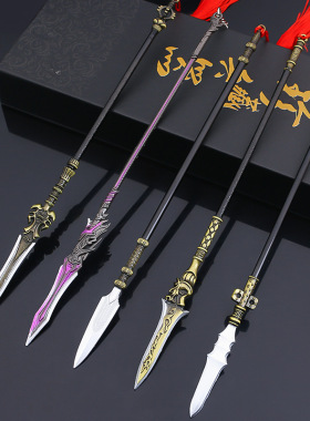 三国冷兵器模型关羽刀赵云枪金属宝剑摆件男生收藏