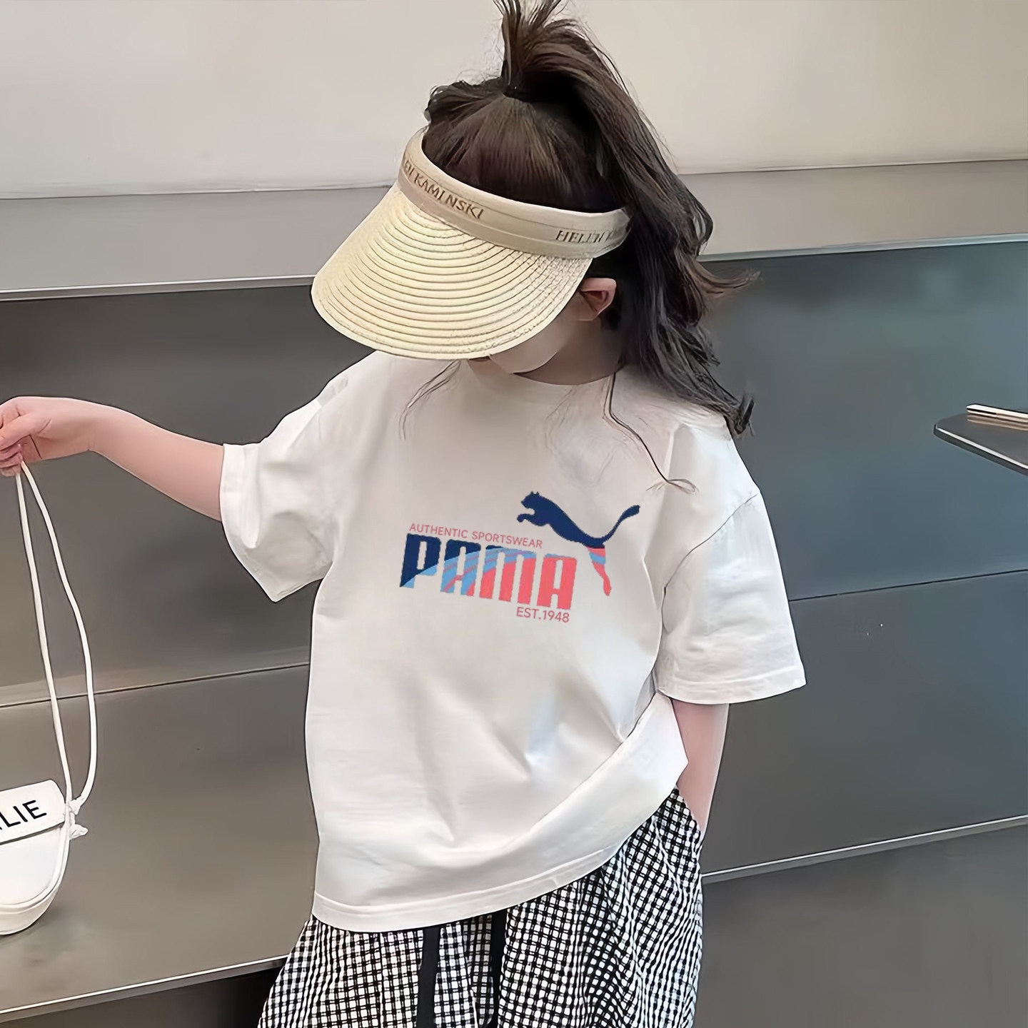 买一送一女童短袖T恤100%纯棉时髦夏装儿童半袖亲子装中大童上衣