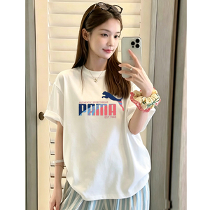 时尚休闲运动短袖t恤女新款潮牌夏季设计感小众炸街宽松纯棉上衣