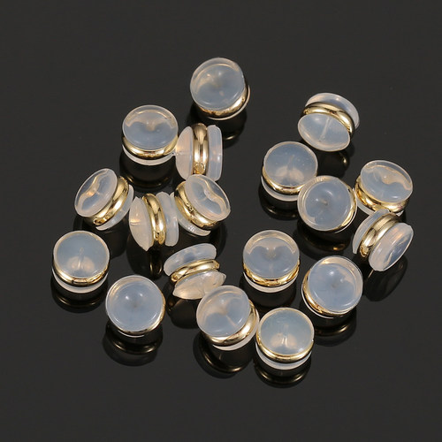 汉堡硅胶耳堵围圈耳帽黄金耳环耳钉塞堵头防掉硅胶后塞耳饰配件