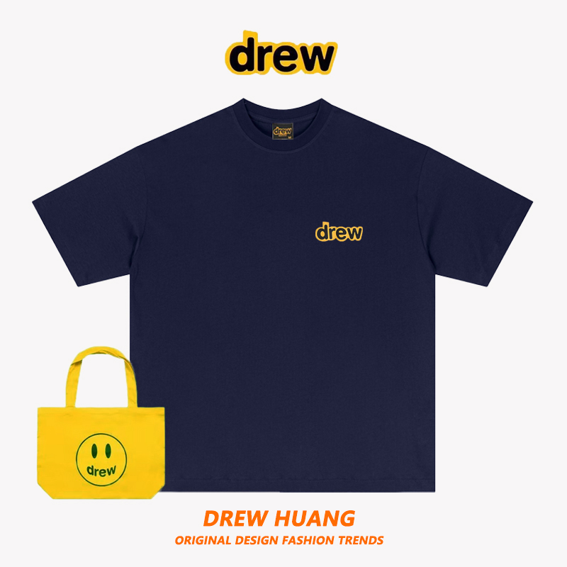 美式潮牌DREW字母印花圆领重磅纯棉短袖T恤男女街头情侣百搭上衣