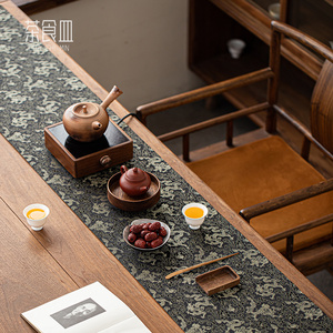 茶席国潮茶巾茶具配件高档干泡台防水中式茶桌布高级感茶几茶台垫