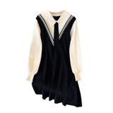 Модный трикотажный комплект, платье, большой размер, подходит для полных девушек, городской стиль, по фигуре