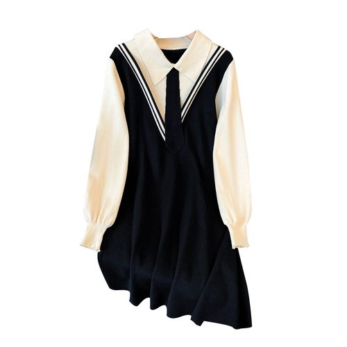 Модный трикотажный комплект, платье, большой размер, подходит для полных девушек, городской стиль, по фигуре