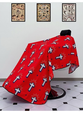 barber围布2米理发店加大围布加长盖脚围布防静电防渗水十字架款