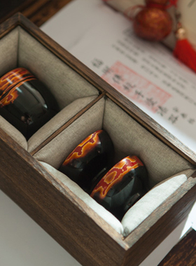 安泰桥传统漆器佳节金火纹枣套装