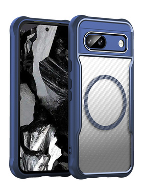 适用谷歌Pixel8A手机壳MagSafe磁吸充电新款GooglePixel8A保护套全包商务防摔Pixel 8A外殼碳纤维纹磨砂男