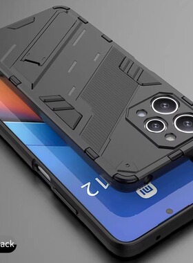 适用于红米12手机壳Note12R保护套小米Poco M6Pro支架RedmiNote12R磨砂redmi硅胶noto12r新款neto12r黑新品男