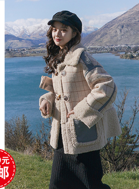 A208杏兰服装纸样新品羊羔毛外套皮毛一体休闲上衣1:1裁剪图纸板