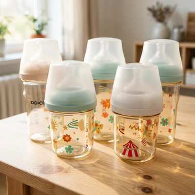 大口径ppsu卡通宝宝奶瓶0-1岁喝水喂奶专用新生婴幼儿杯防摔240ml
