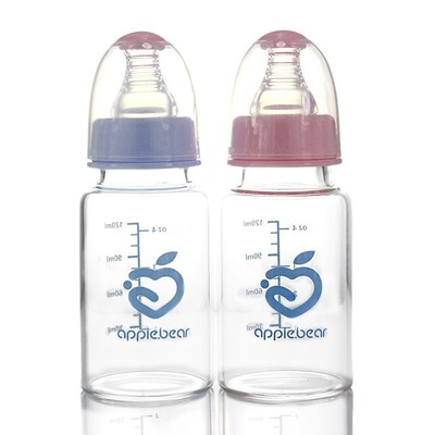 新生婴儿标注口径高硼硅奶瓶母乳实感软嘴防烫宝宝耐高温120ml