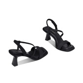 一字带魔术贴凉鞋 新款 女2026夏季 软底不累脚显脚小方头通勤高跟鞋