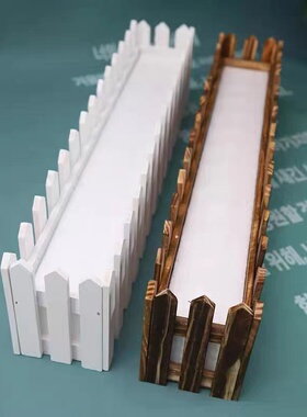 实木小栅栏杆白色田园篱笆干花假花木质栏栅围栏装饰花阳台护栏