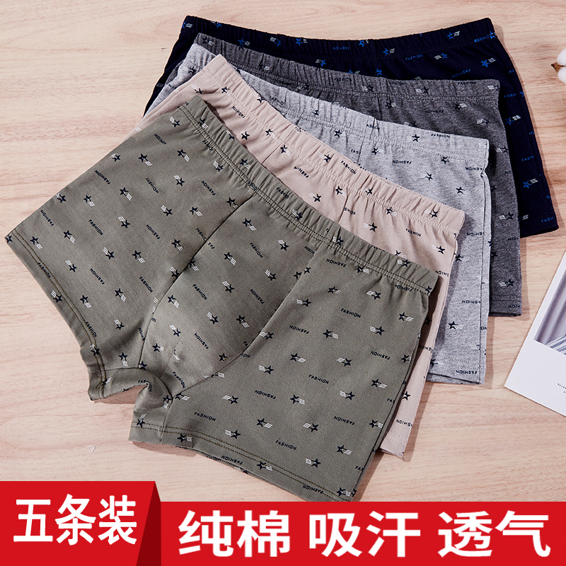 纯棉印花青年加肥加大男内裤