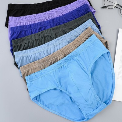 100棉内裤男士纯棉宽松老式中腰加肥加大中年青年老年全棉三角裤