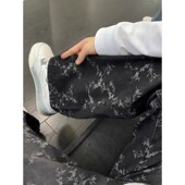 高街痞帅炸街直筒微喇长裤 cleanfit荆棘提花牛仔裤 美式 夏季 子 男款