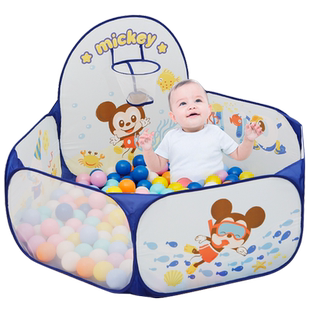海洋球池婴儿可啃咬安全波波池收纳儿童围栏池可折叠家用宝宝玩具