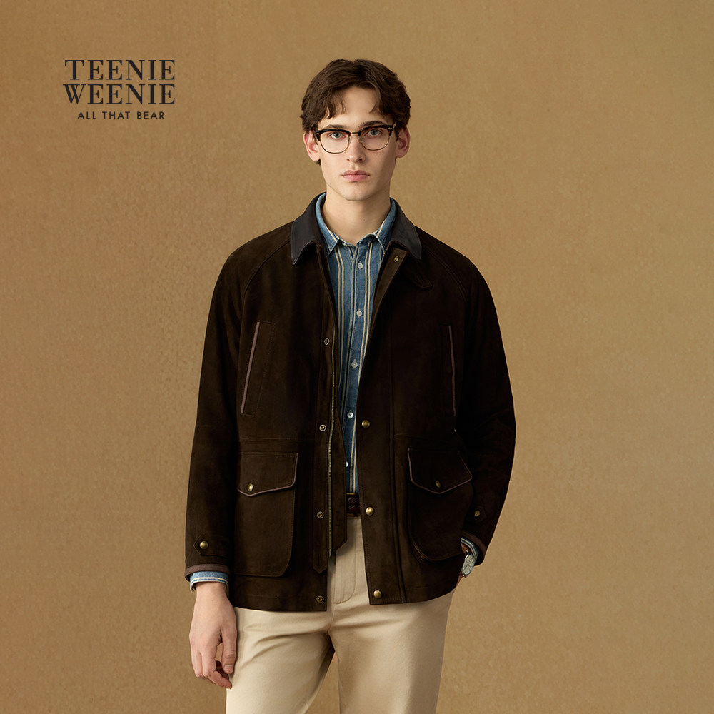 【T.W.R.C】TeenieWeenie小熊男装皮衣25秋季休