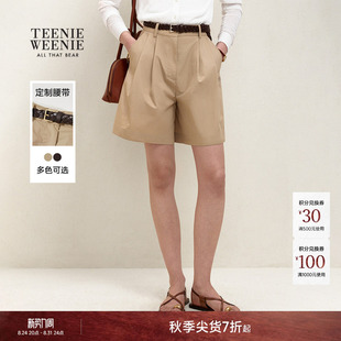 TeenieWeenie小熊女装休闲裤26夏季新款宽松时尚气质A字裙裤短裤