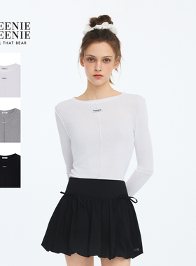 TEENIEWEENIE bearnova26春季新款女装轻盈舒适薄透感圆领长袖T恤