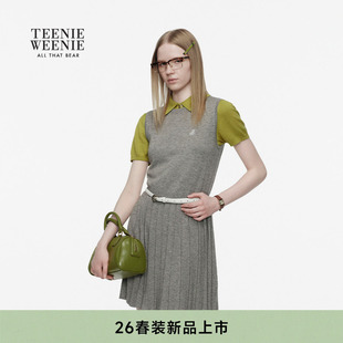 TeenieWeenie小熊女装连衣裙26春季新款时髦优雅中长款A字无袖裙