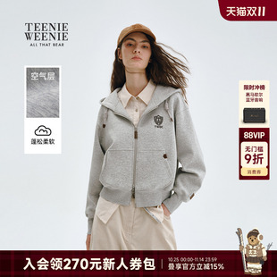 休闲舒适连帽外套 简约时尚 TeenieWeenie小熊女装 卫衣2025秋冬新款