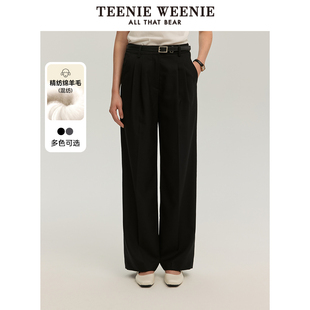 直筒微阔裤 裤 TeenieWeenie小熊简约休闲羊毛西装 长裤 汤圆TOYO