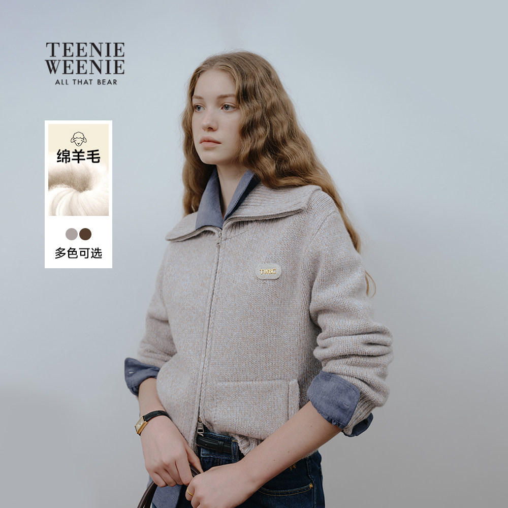 TeenieWeenie小熊女装毛针织衫2025冬季新款复古时尚