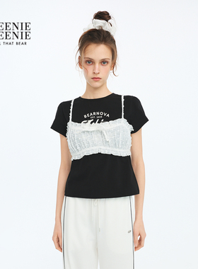 TEENIEWEENIE bearnova26年春季新款女装温柔甜美蝴蝶结花边吊带