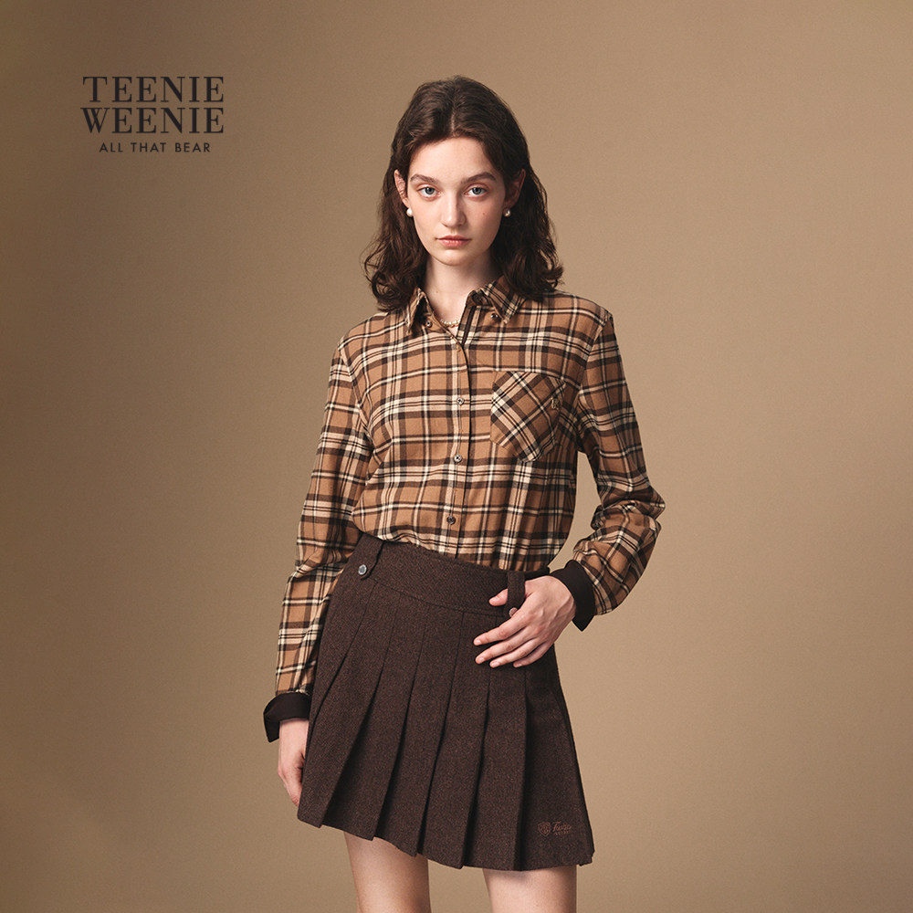 TeenieWeenie小熊女装衬衫2025冬季新款复古宽松气质