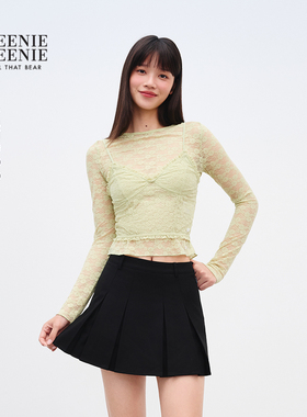 TEENIEWEENIE bearnova2025秋季新款女装甜美风蕾丝花边吊带背心