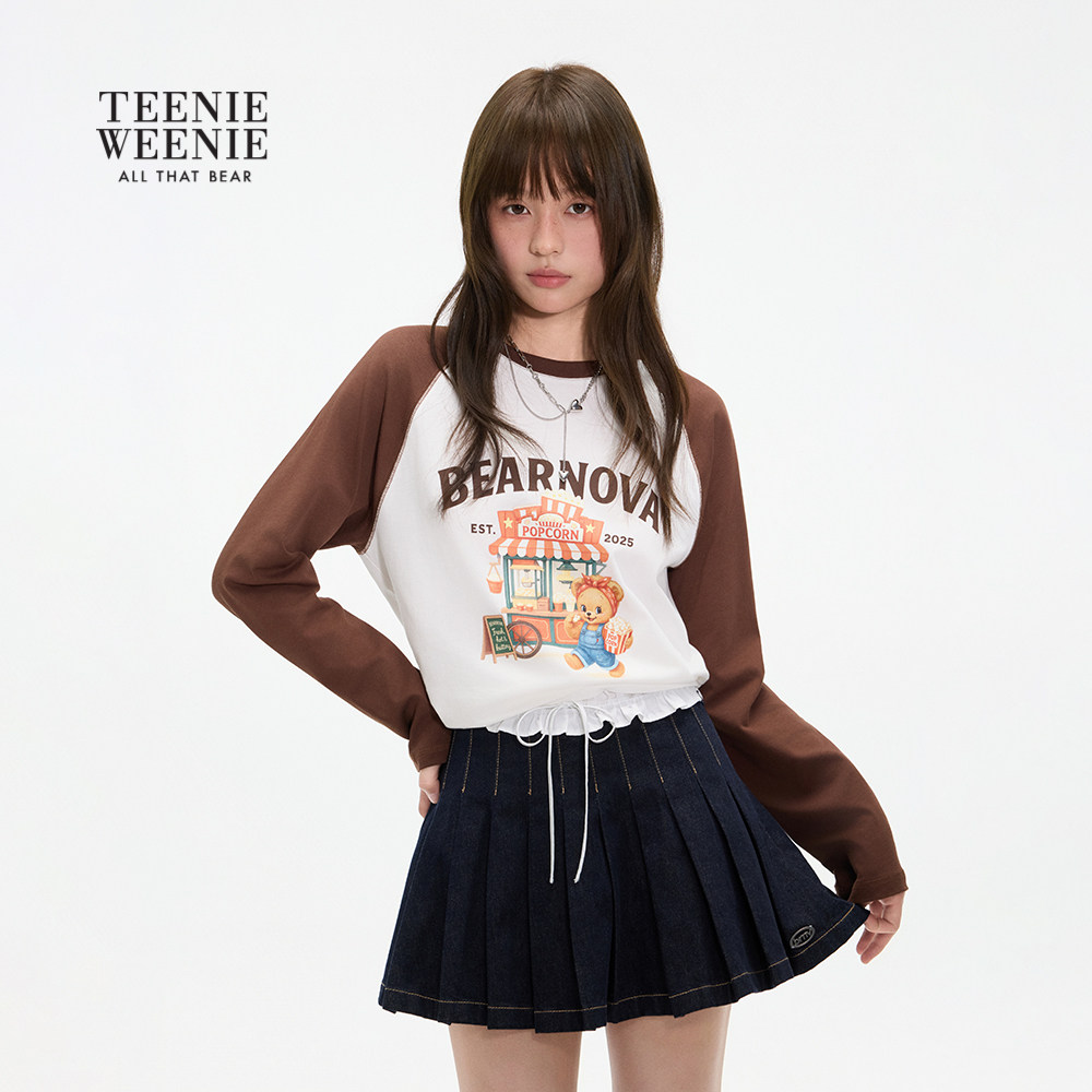 TEENIEWEENIE bearnova26春季新款女装萌趣小熊印花撞色插肩袖T恤,女装/女士精品,T恤,淘宝优惠券,粉丝福利购,淘宝优惠卷
