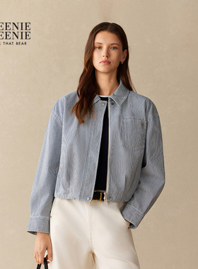 【T.W.R.C】TeenieWeenie小熊女装26春夏新款条纹牛仔短外套twrc