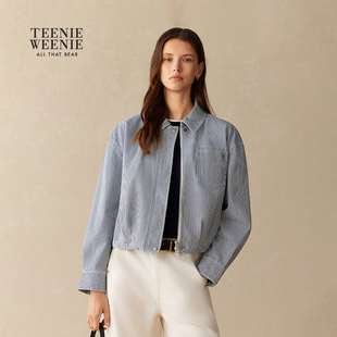 【T.W.R.C】TeenieWeenie小熊女装26春夏新款条纹牛仔短外套twrc