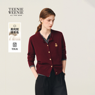 【可机洗羊毛】TeenieWeenie小熊女针织衫秋冬休闲假两件开衫外套
