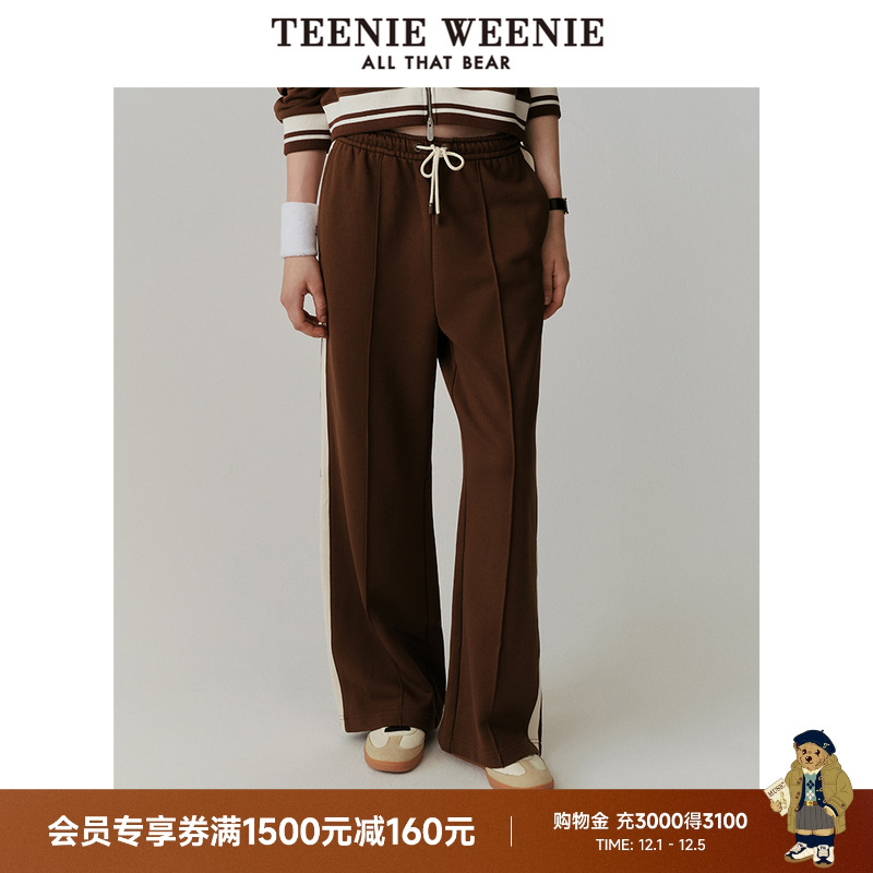 TeenieWeenie小熊女装简约卫裤秋季长裤直筒裤宽松基础时尚休闲裤