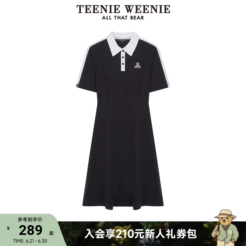 TeenieWeenie小熊女装简约夏季美式休闲复古时尚运动风Polo连衣裙