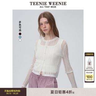 外套空调衫 休闲通勤轻薄氧气感针织开衫 时尚 TeenieWeenie小熊女装