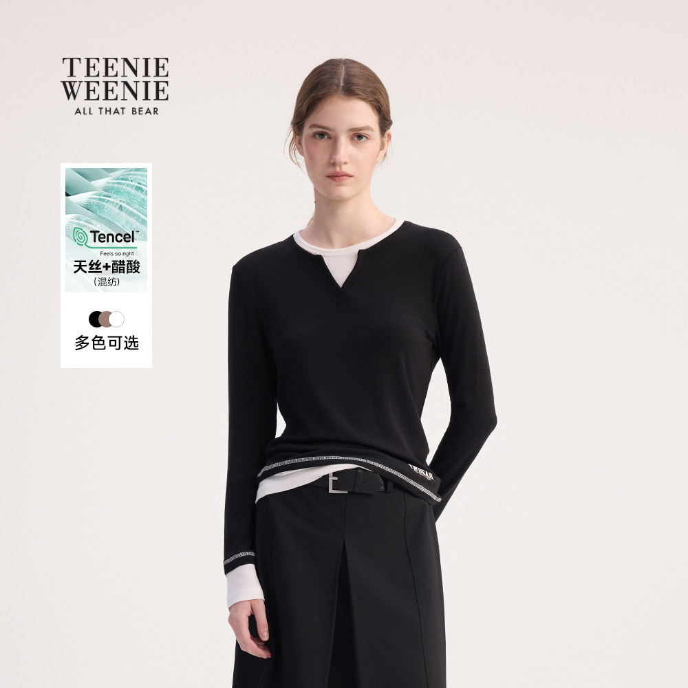 【天丝+醋酸】TeenieWeenie小熊T恤2025秋季新款假