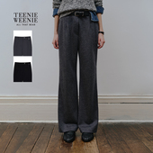 裤 TeenieWeenie小熊女装 西装 长裤 秋冬舒适休闲宽松高腰直筒休闲裤