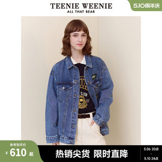 TeenieWeenie小熊春装季美式复古牛仔短款外套休闲宽松小个子女士