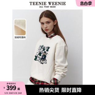 上衣 TeenieWeenie小熊秋冬节日圆领卫衣加绒保暖韩版 女装