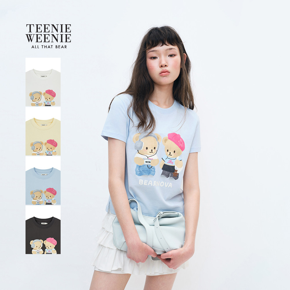 TEENIEWEENIE bearnova小熊女装印花短袖T恤2026夏季新款棉质上衣